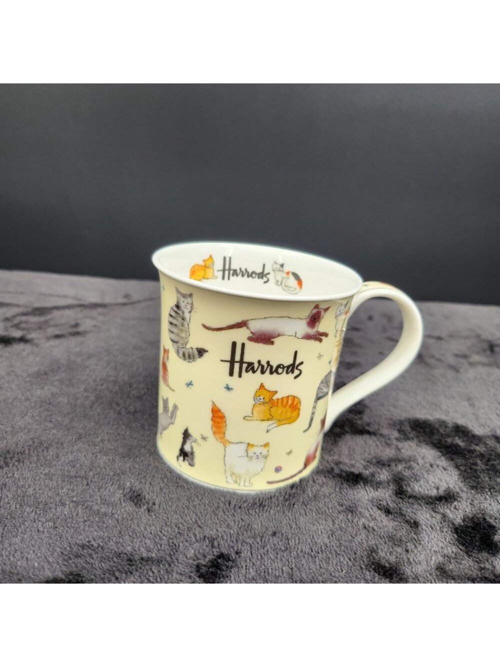Harrods Cat Lover Tea Cup Fine Bone China Playful Kitty Feline Whimsical Novelty